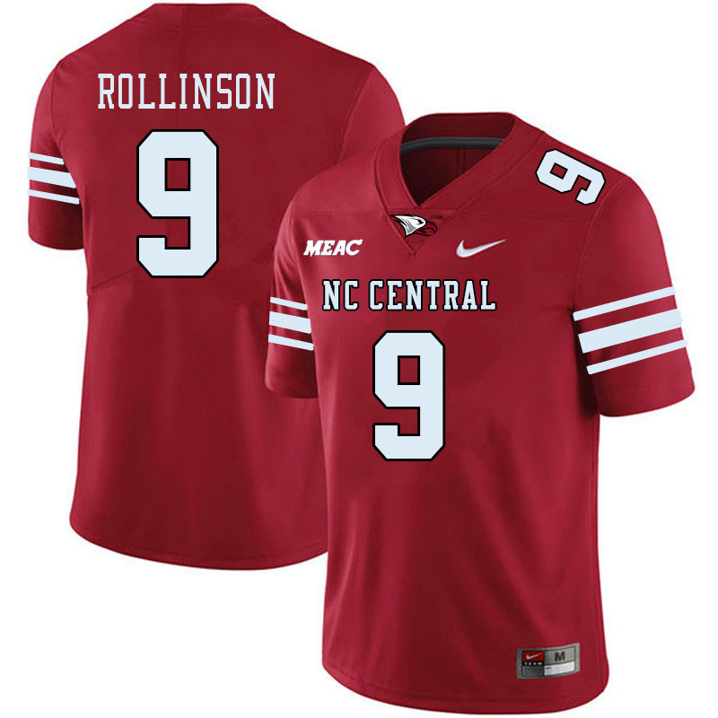 Men-Youth #9 Christian Rollinson North Carolina Central Eagles 2023 College Football Jerseys Stitche
